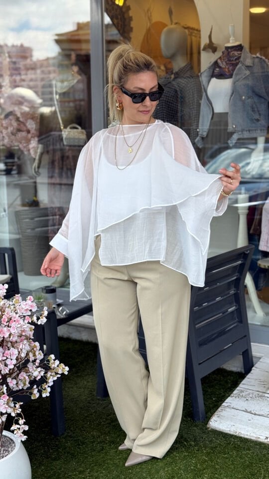 Transparan Tensel Pelerin Bluz