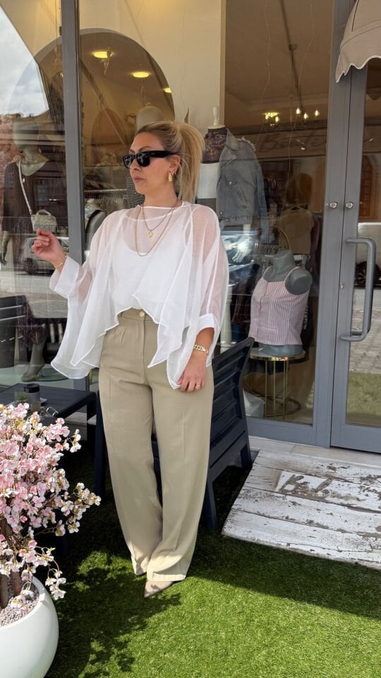 Transparan Tensel Pelerin Bluz