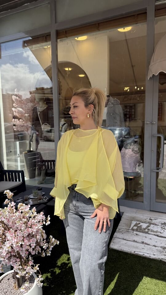 Transparan Tensel Pelerin Bluz