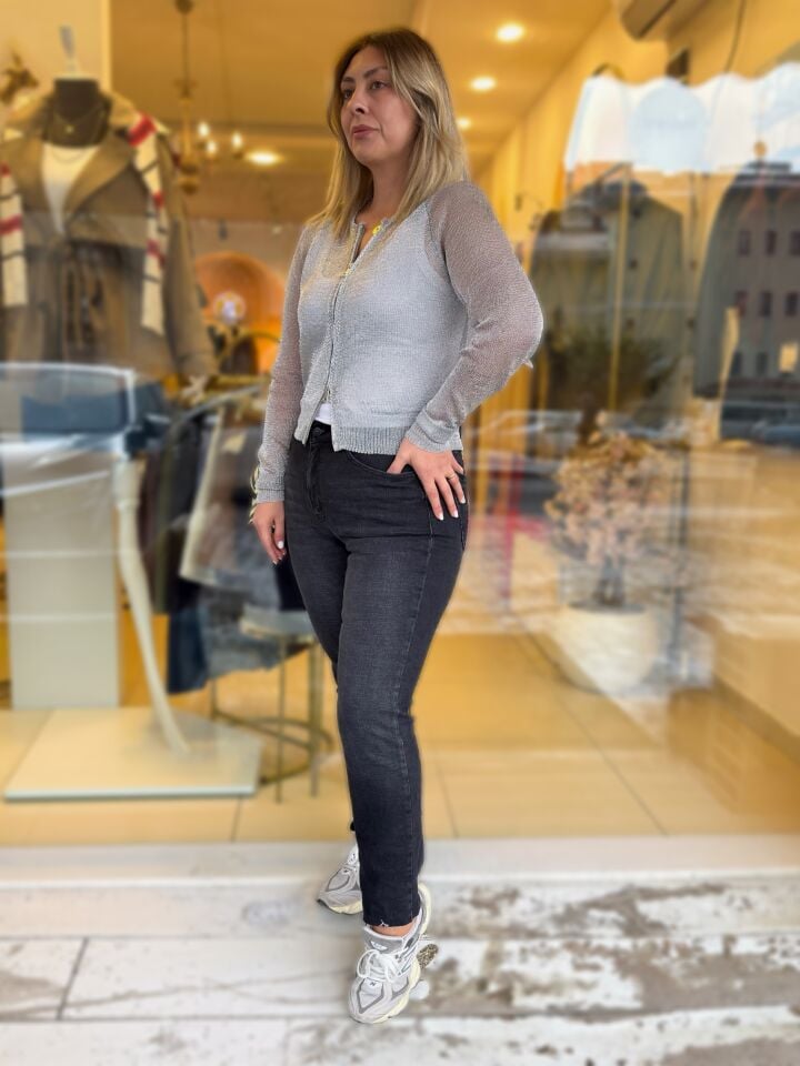 Zr Füme Renk Likralı Boyfit Jean Pantolon