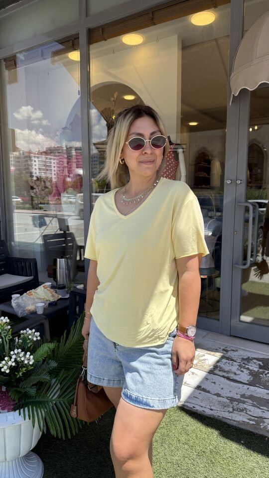 Oysh V Yaka Salaş Tshirt