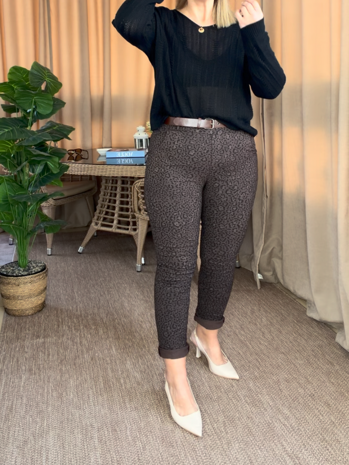 Leopar İtalyan pantolon