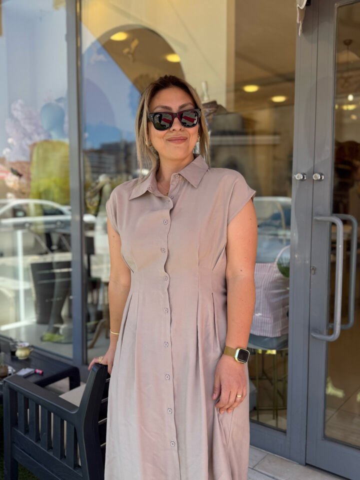 Tensel Bel Piliseli Bebe Kol Midi Elbise