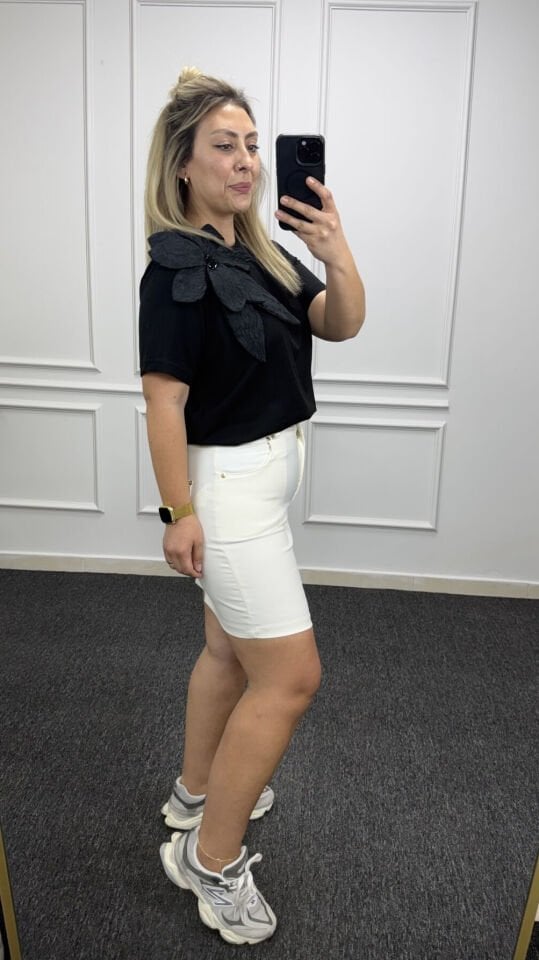 İnce Denim Likralı Etek