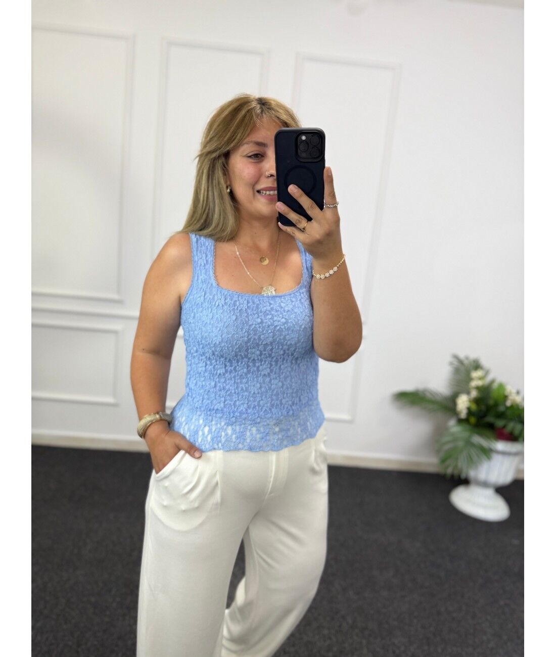 Dantel Astarlı Bluz