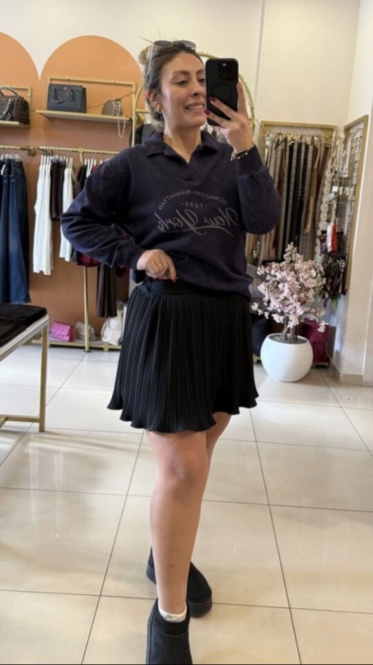 Zra Şort Etek-Siyah