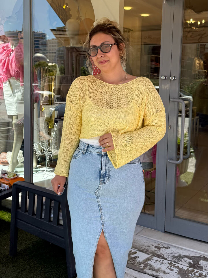 Pullu Taşlı Beach Crop Top