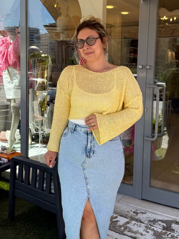 Pullu Taşlı Beach Crop Top