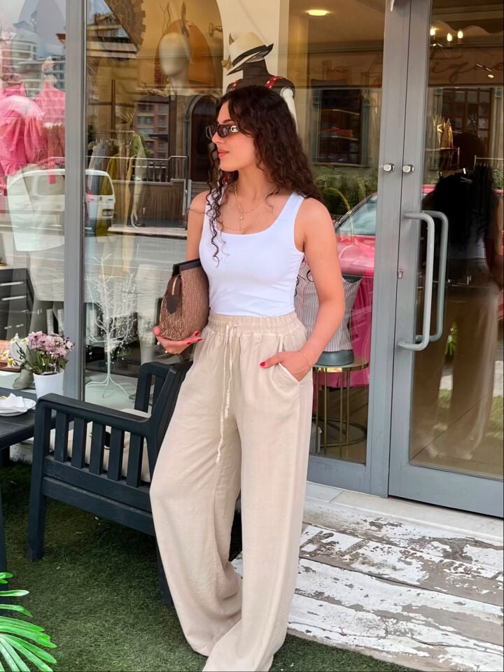 Premium Tensel Beli Lastikli Pantolon