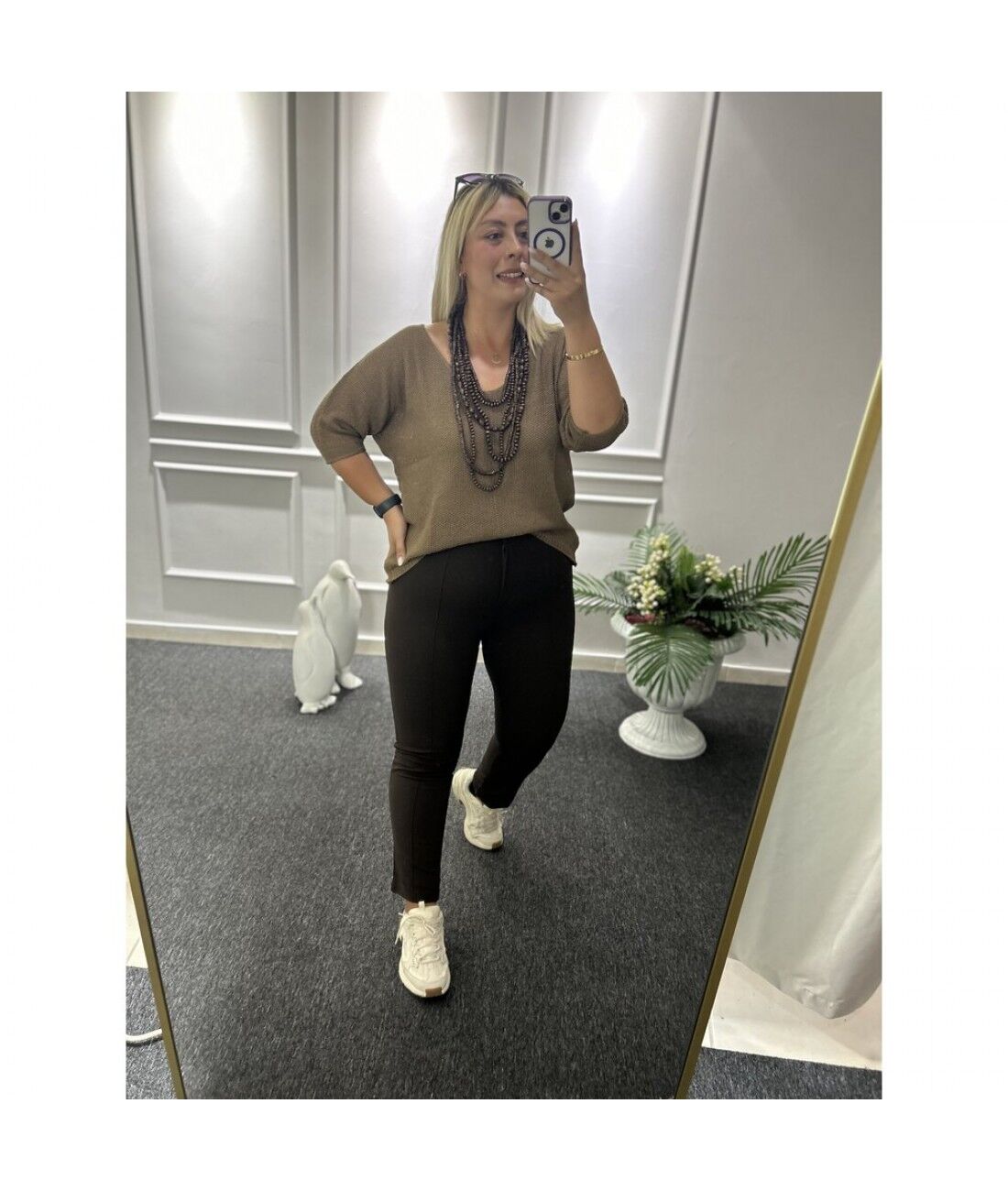 Mngo Model Kahve Dar Paça Pantolon