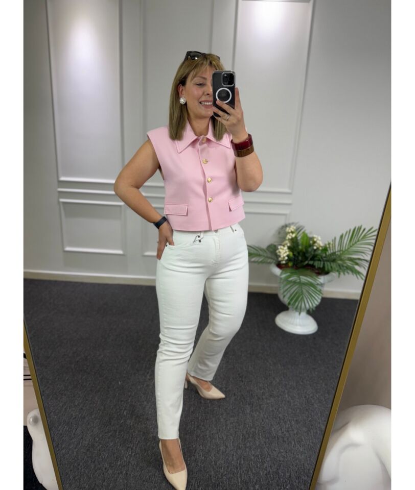 Zra Beyaz Boyfit Jean Pantolon
