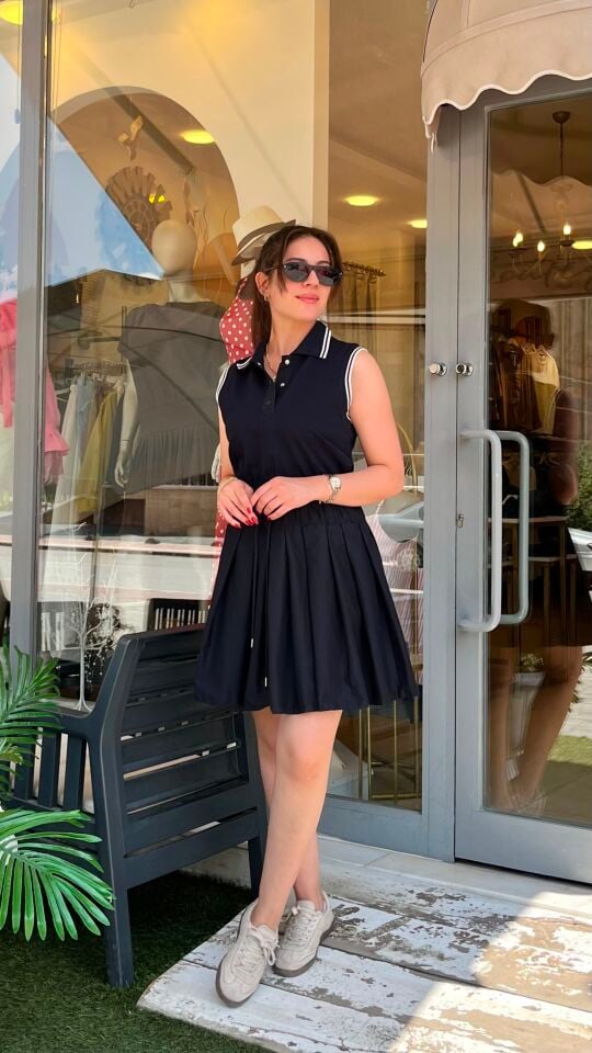 Lüks Marka Model Polo Yaka Elbise