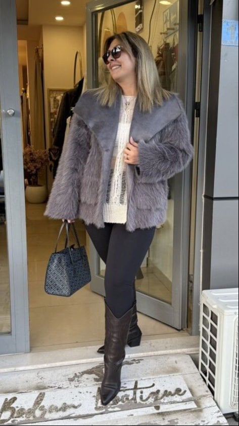 Premium Süet&Kürk Çift Taraflı Kaban