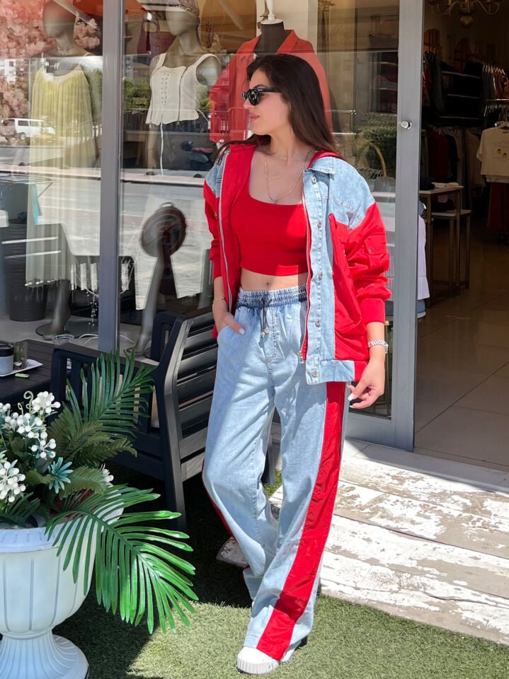 Paraşüt Garni Astarlı Denim Yağmurluk&Ceket