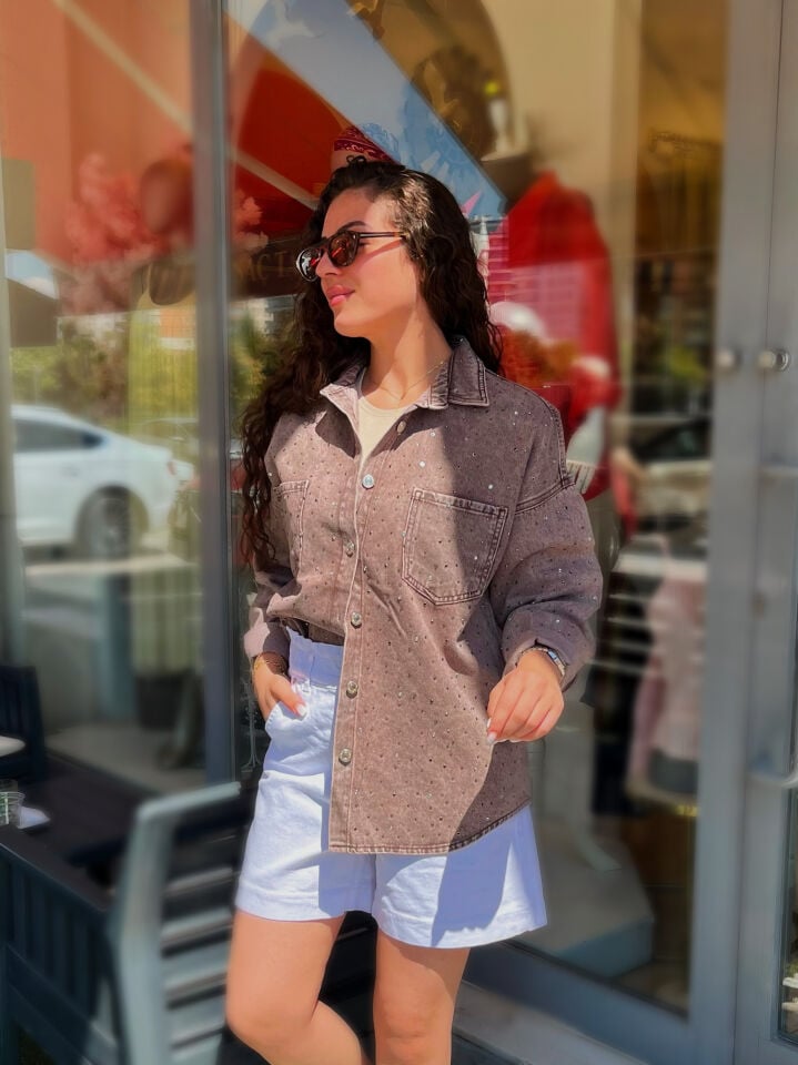 Premium Taşlı Denim Gömlek & Ceket