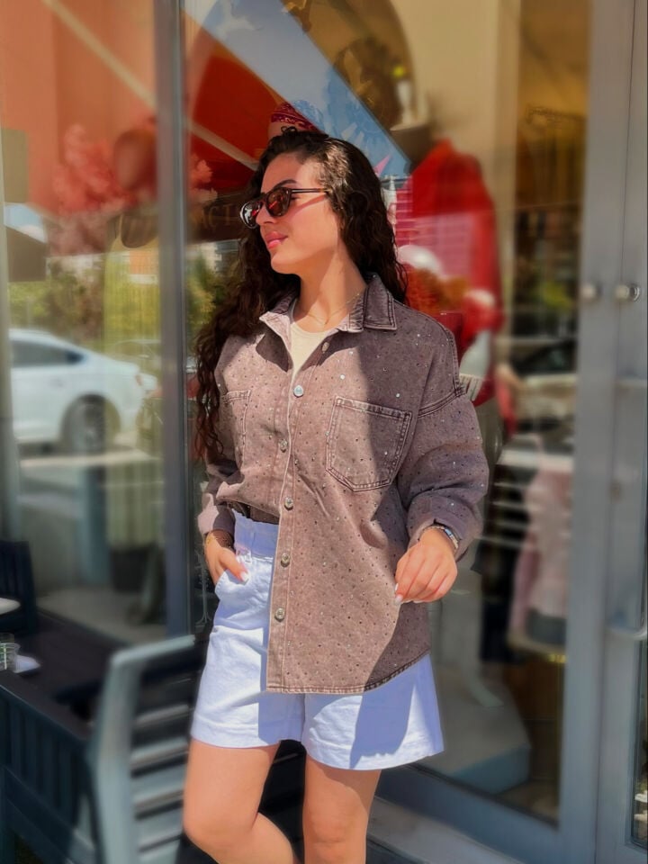 Premium Taşlı Denim Gömlek & Ceket