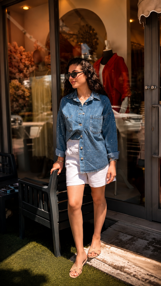 Premium Taşlı Denim Gömlek & Ceket