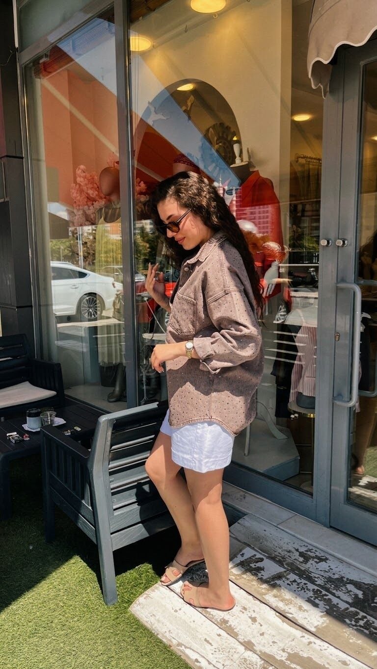 Premium Taşlı Denim Gömlek & Ceket