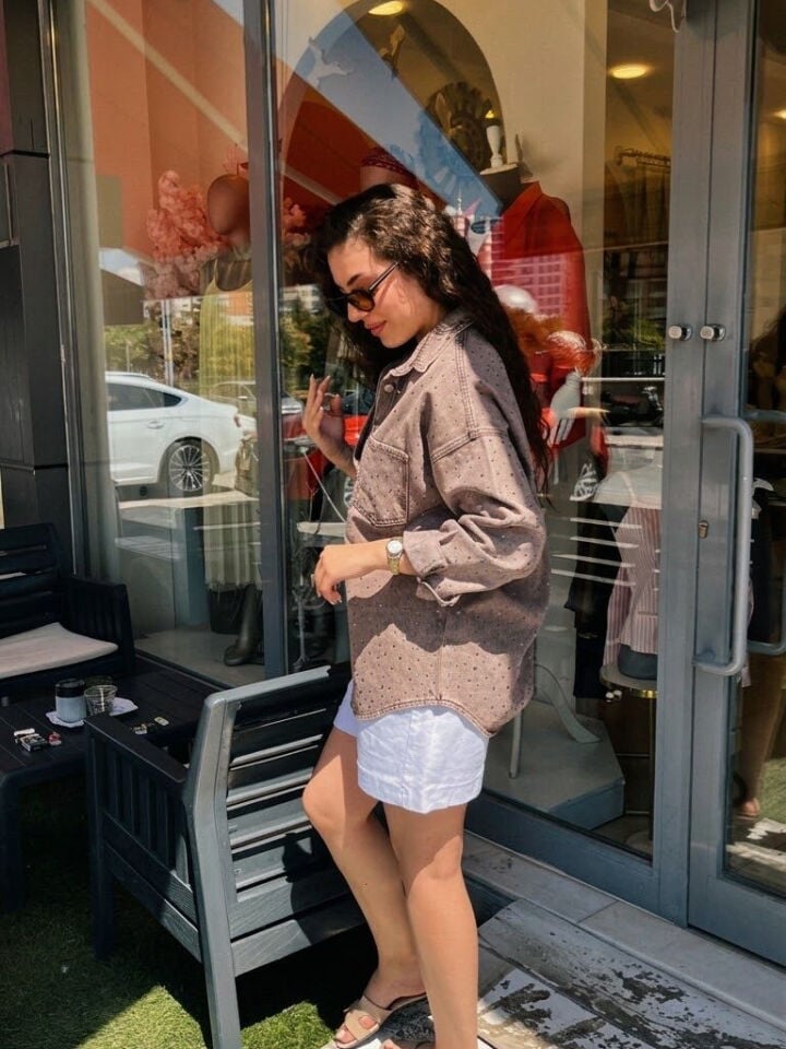 Premium Taşlı Denim Gömlek & Ceket