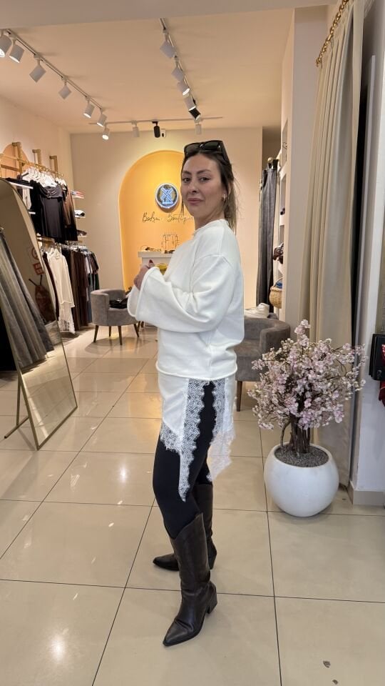Zra Muadili Saten Detay Pamuk Sweat