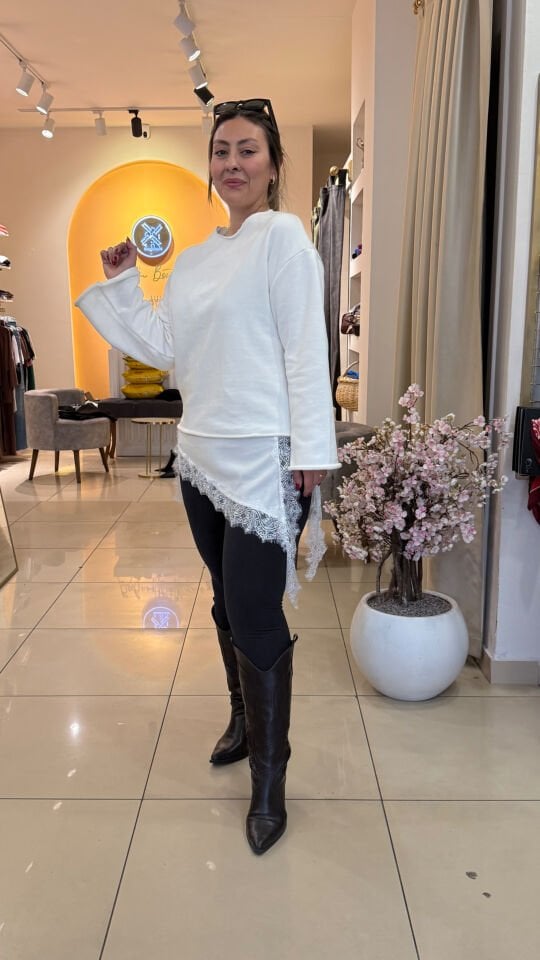 Zra Muadili Saten Detay Pamuk Sweat