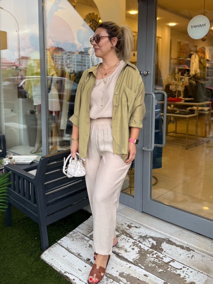 Kristal Tensel Oversize Gömlek