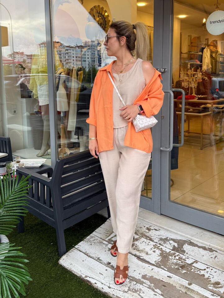 Kristal Tensel Oversize Gömlek