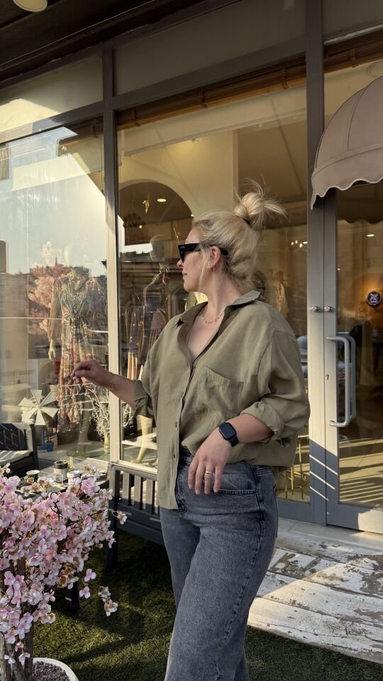 Kristal Tensel Oversize Gömlek