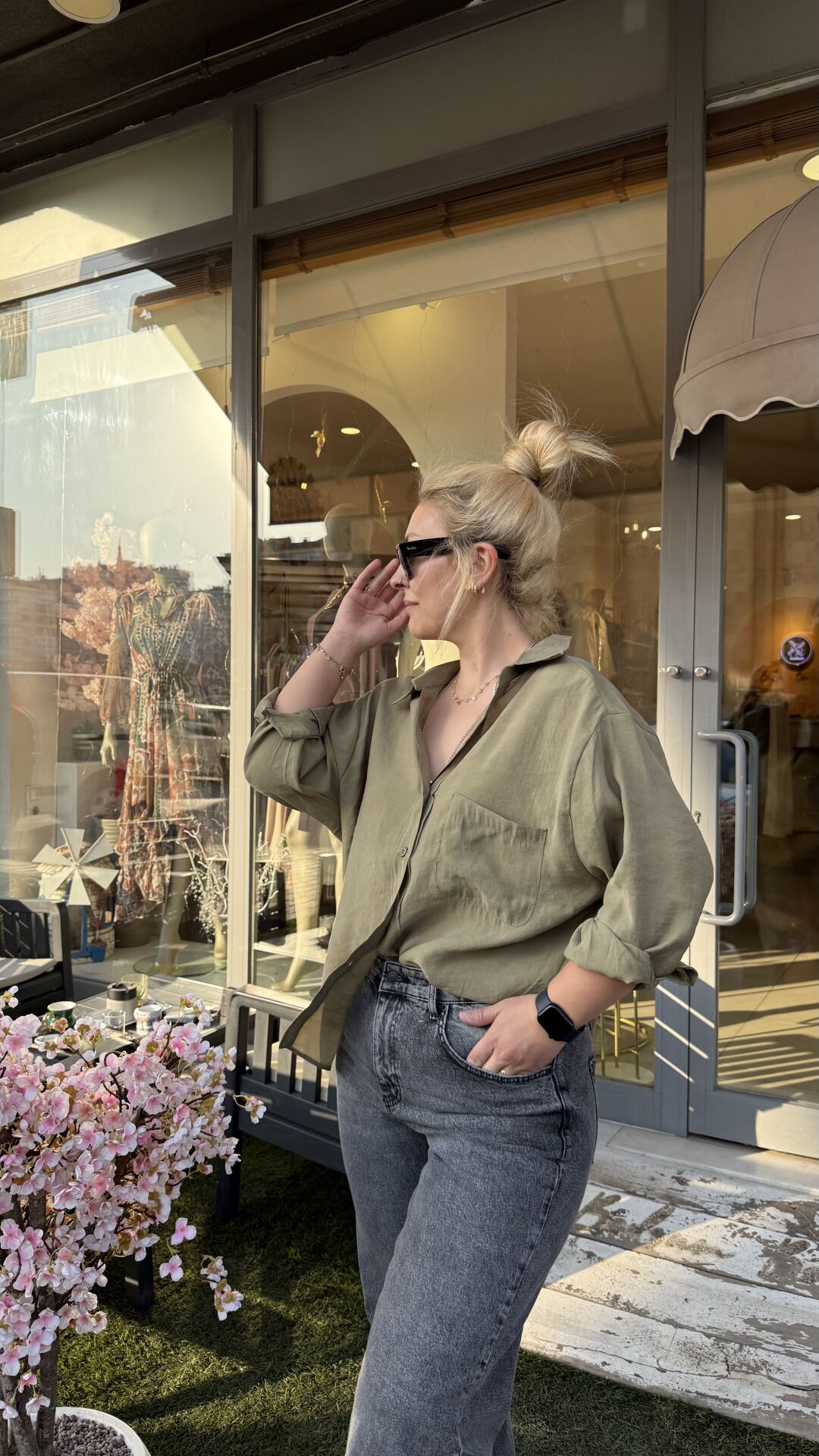 Kristal Tensel Oversize Gömlek