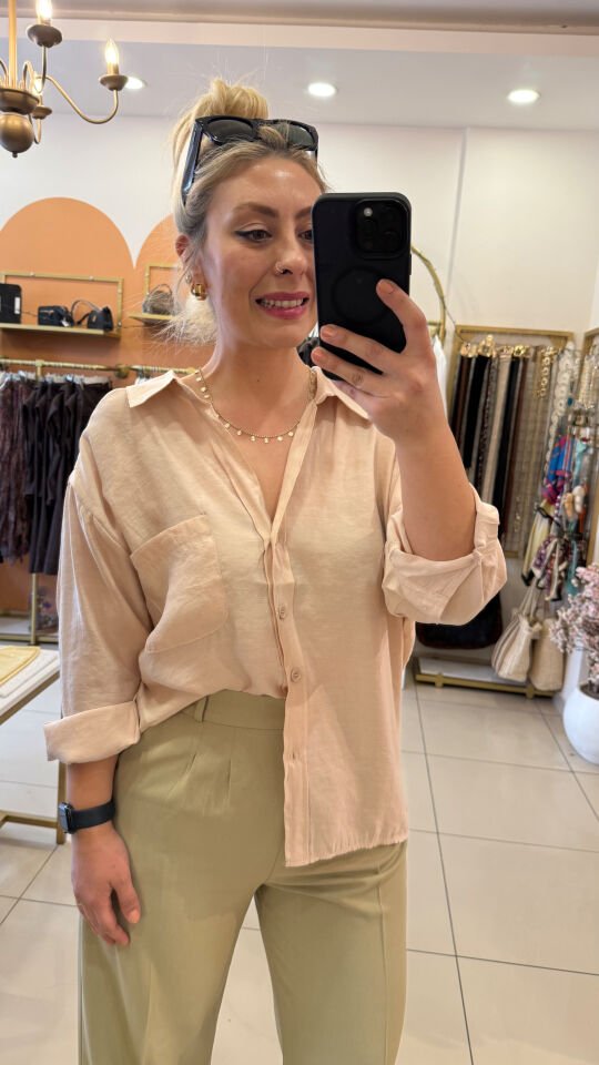 Kristal Tensel Oversize Gömlek