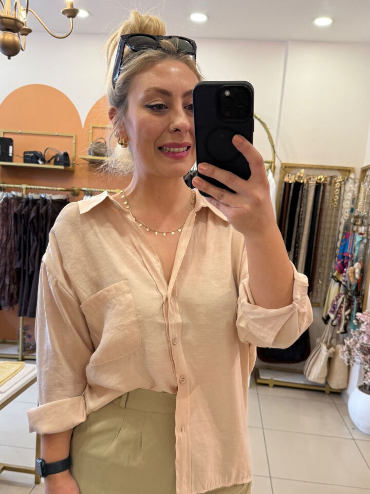 Kristal Tensel Oversize Gömlek