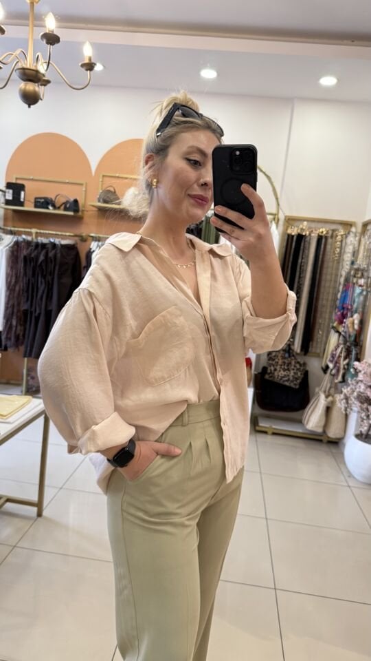 Kristal Tensel Oversize Gömlek