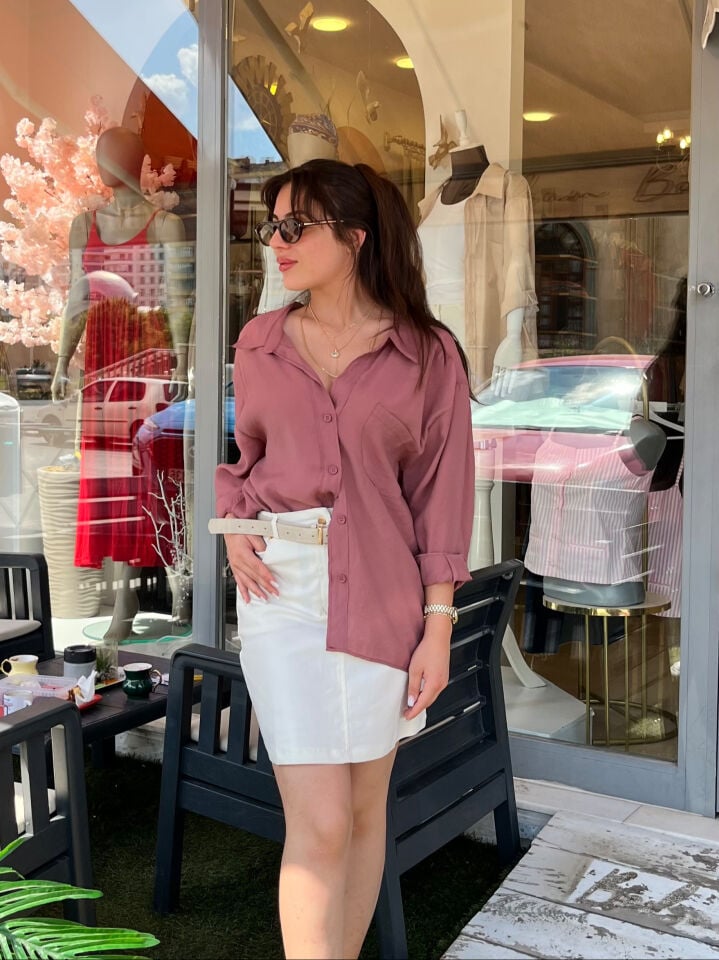 Kristal Tensel Oversize Gömlek