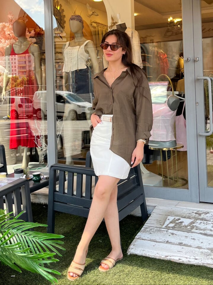 Kristal Tensel Oversize Gömlek