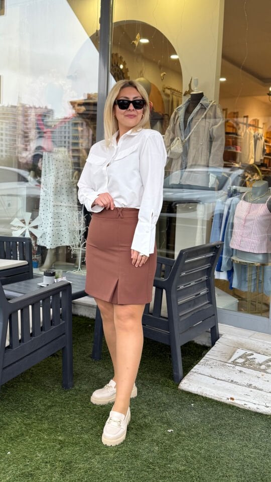 Elegant Form Duble Kumaş Kalem Etek