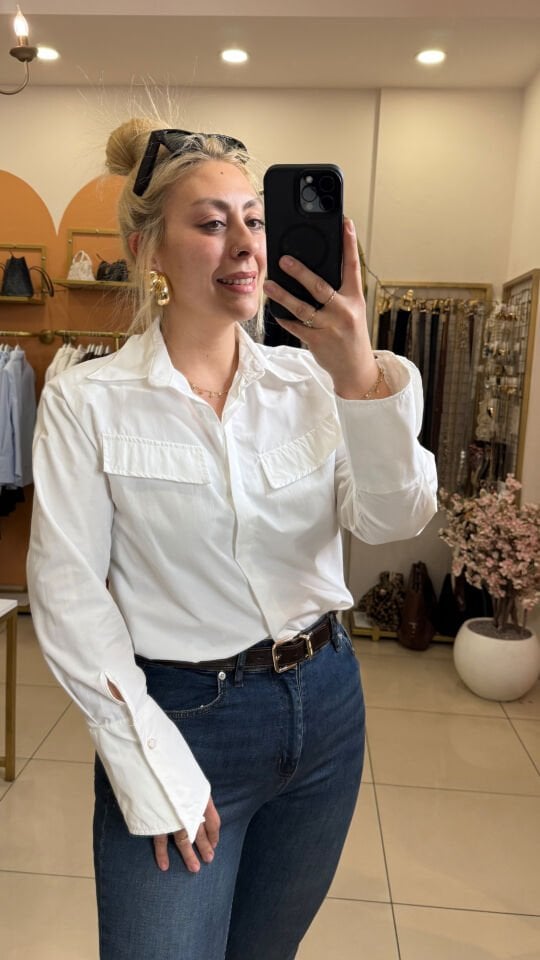 Retro Geniş Yaka Vatkalı Premium Gömlek