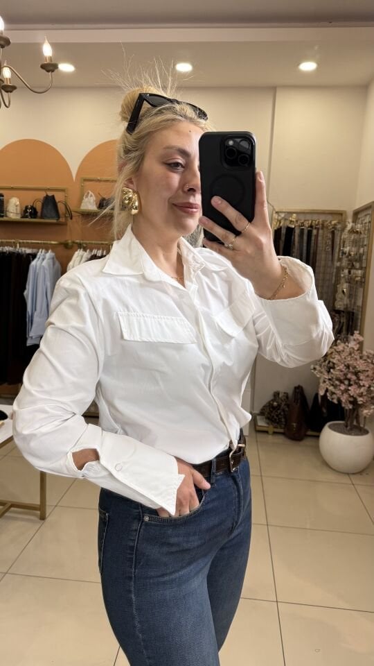 Retro Geniş Yaka Vatkalı Premium Gömlek