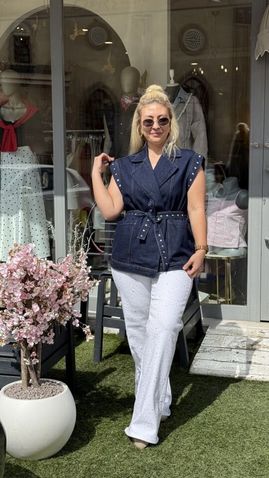 Tasarım Drop Çakım Detay Jean Yelek