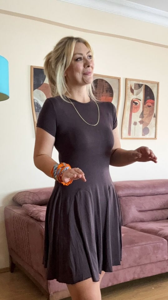 Premium Çilek Kumaş Mini Elbise