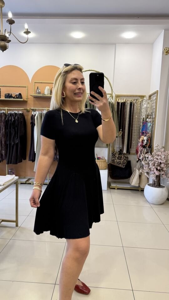 Premium Çilek Kumaş Mini Elbise