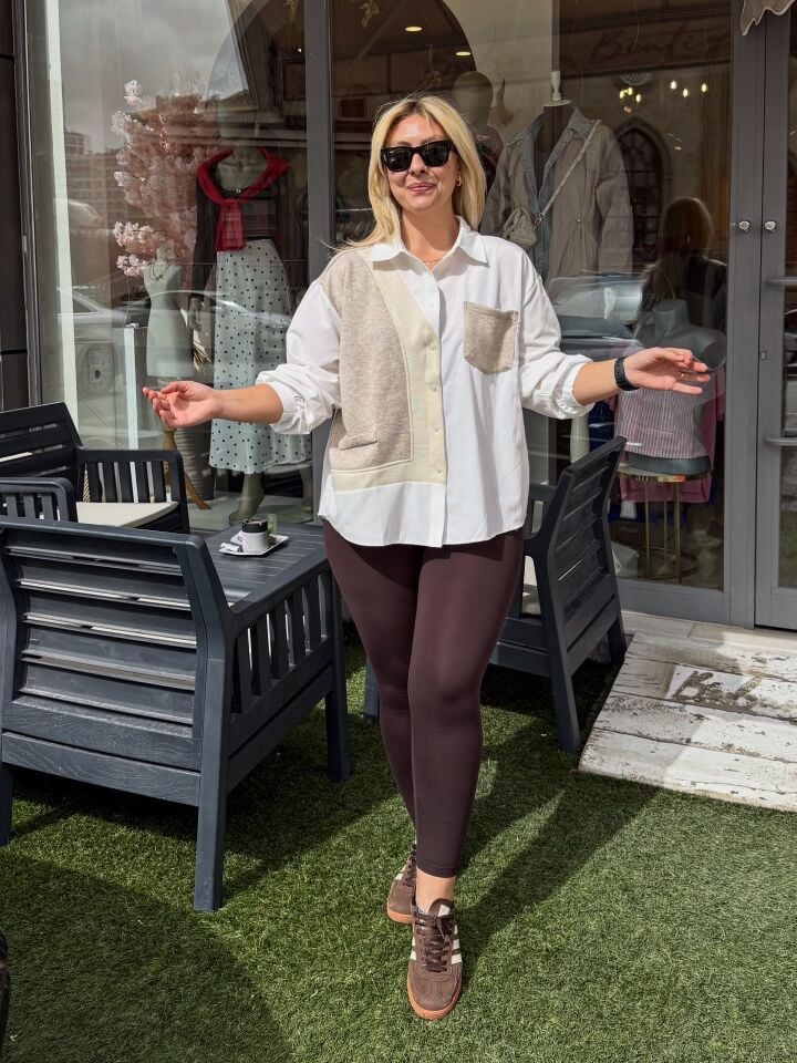 Berlly Tasarım Gömlek -Triko Garnili