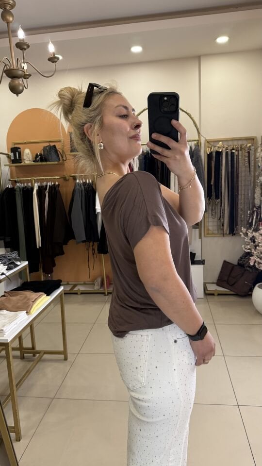 Ön Arka V Yaka Bambu Tshirt