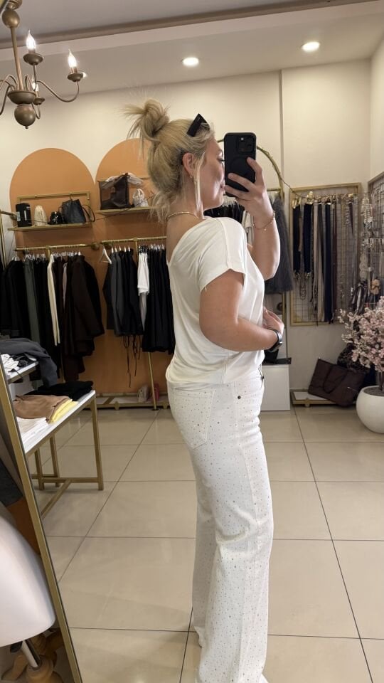 Ön Arka V Yaka Bambu Tshirt