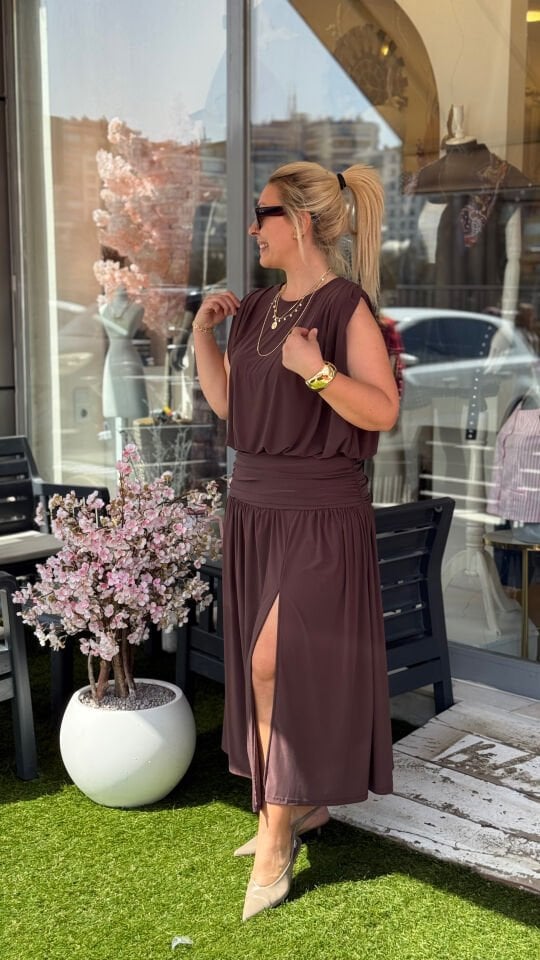 Sandy Drapeli Etek&Bluz İkili Takım